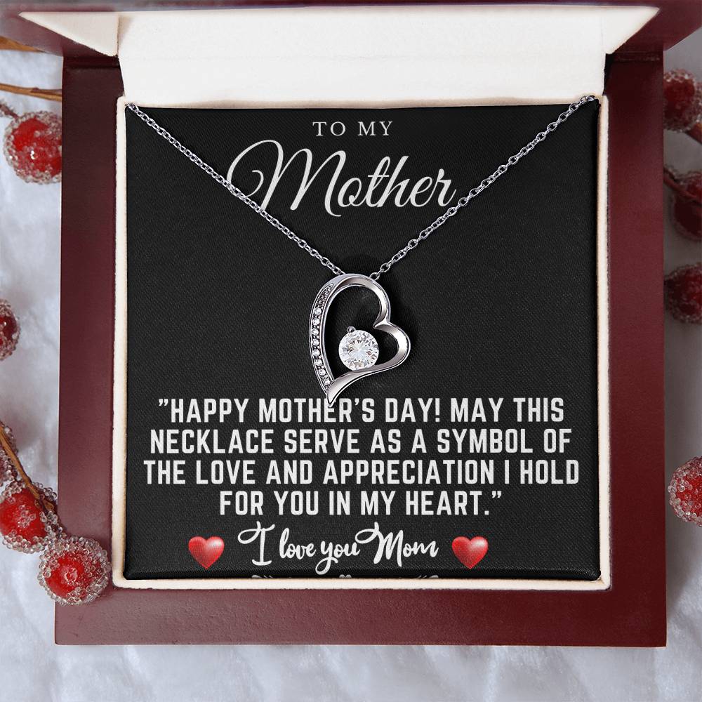 happy mothers day Forever Love Necklace with  Message card