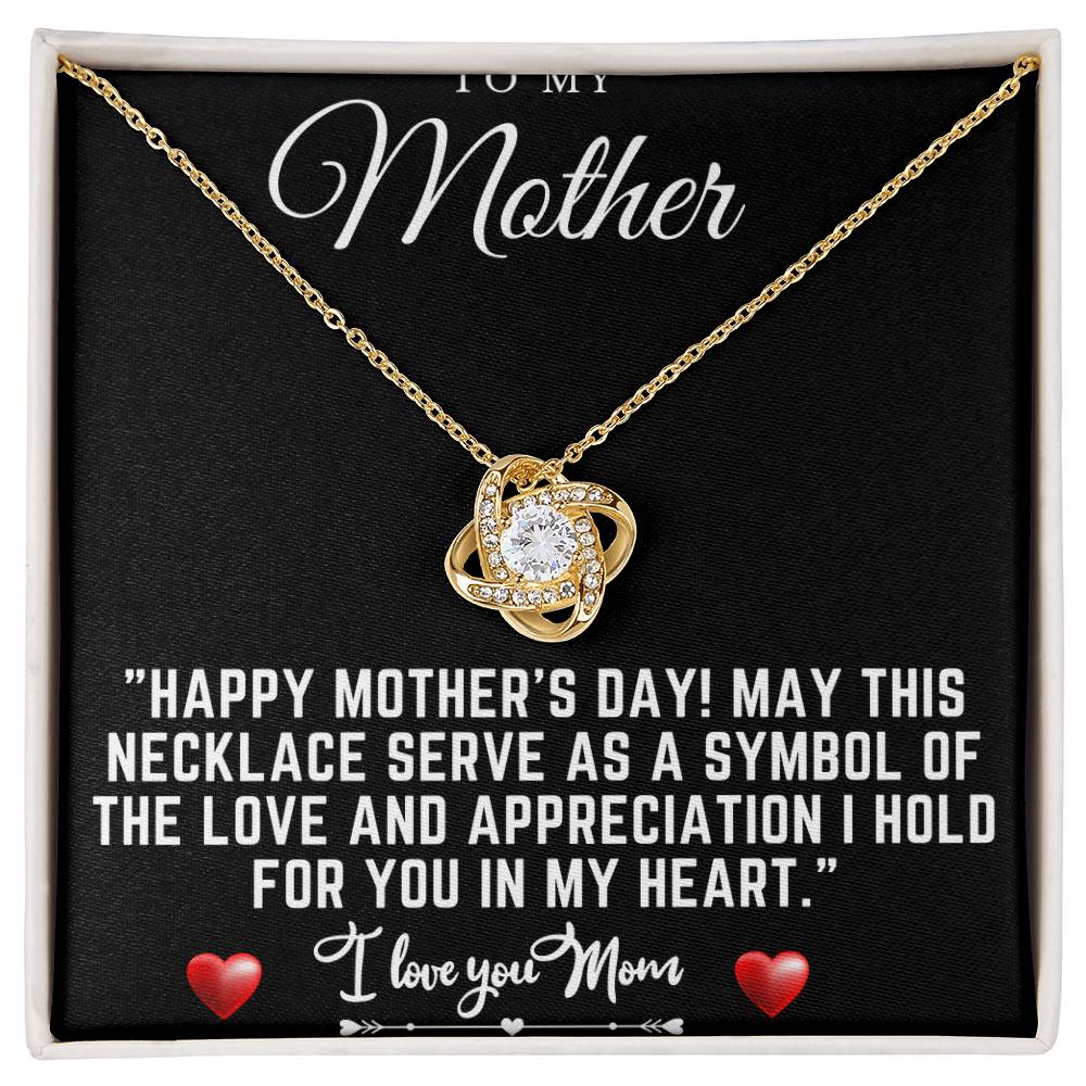 happy mothers day Love Knot Necklace (Yellow & White Gold Variants)