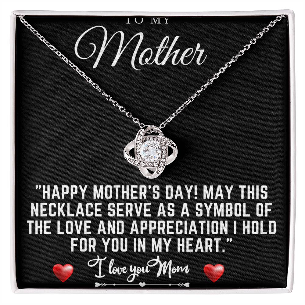 happy mothers day Love Knot Necklace (Yellow & White Gold Variants)