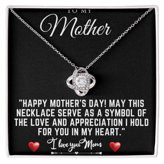 happy mothers day Love Knot Necklace (Yellow & White Gold Variants)