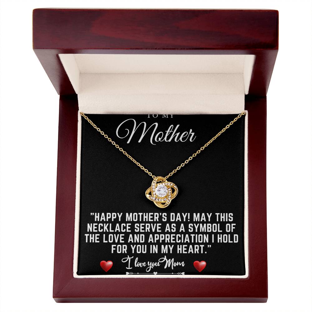 happy mothers day Love Knot Necklace (Yellow & White Gold Variants)