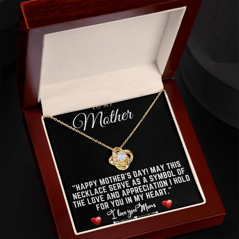 happy mothers day Love Knot Necklace (Yellow & White Gold Variants)