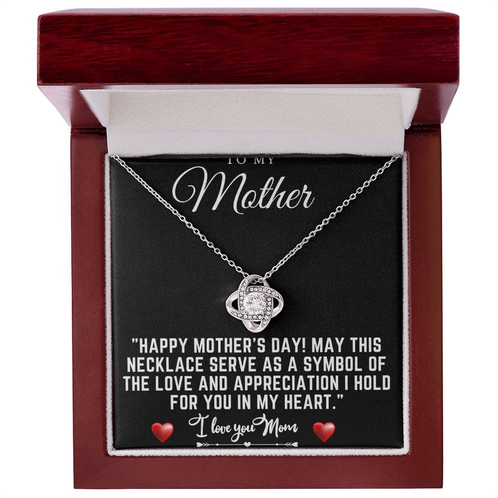 happy mothers day Love Knot Necklace (Yellow & White Gold Variants)