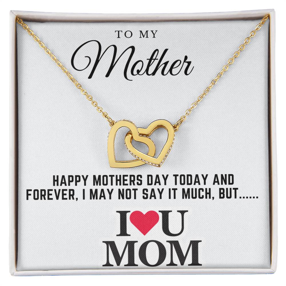 happy mothers day - Interlocking Hearts Necklace (Yellow & White Gold Variants)