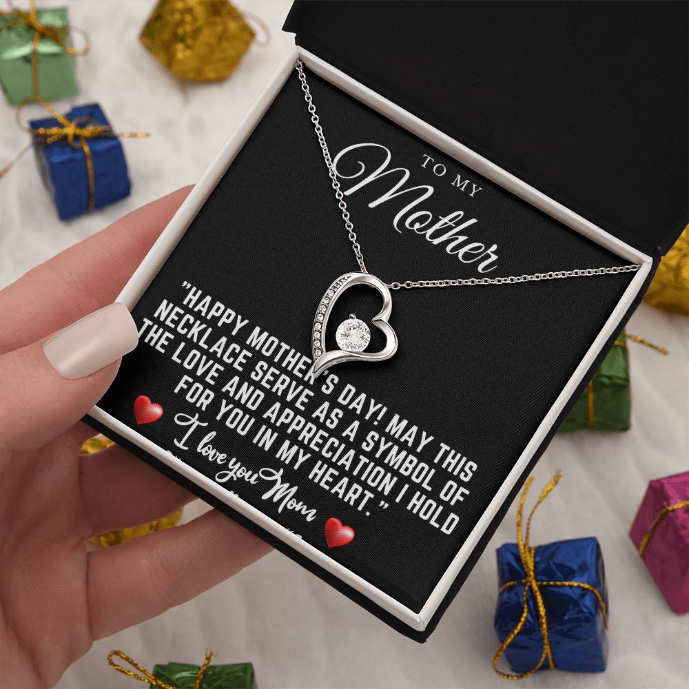 happy mothers day Forever Love Necklace with  Message card