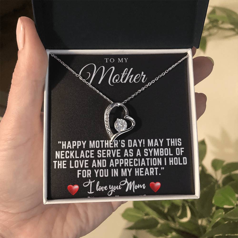 happy mothers day Forever Love Necklace with  Message card